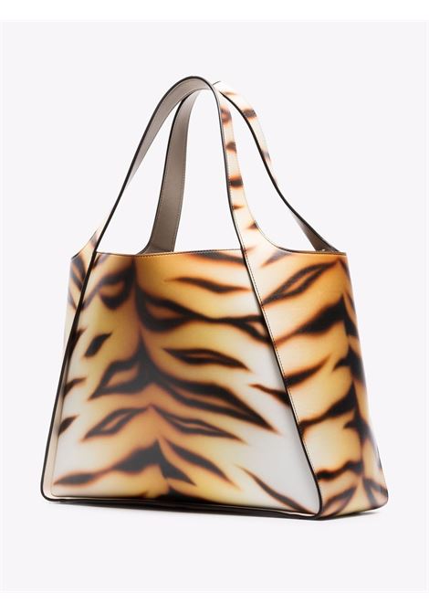 Borsa tote con stampa tigre Stella Logo arancione e marrone STELLA MC CARTNEY | 502793-W700429002